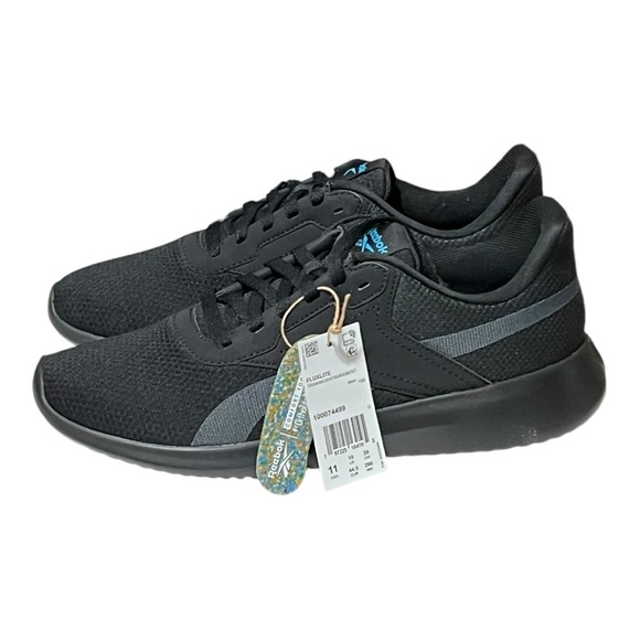 Reebok Fluxlite Training Sneakers Core Black Pure Grey Bold Cyan Athletic Shoes - Picture 6 of 8